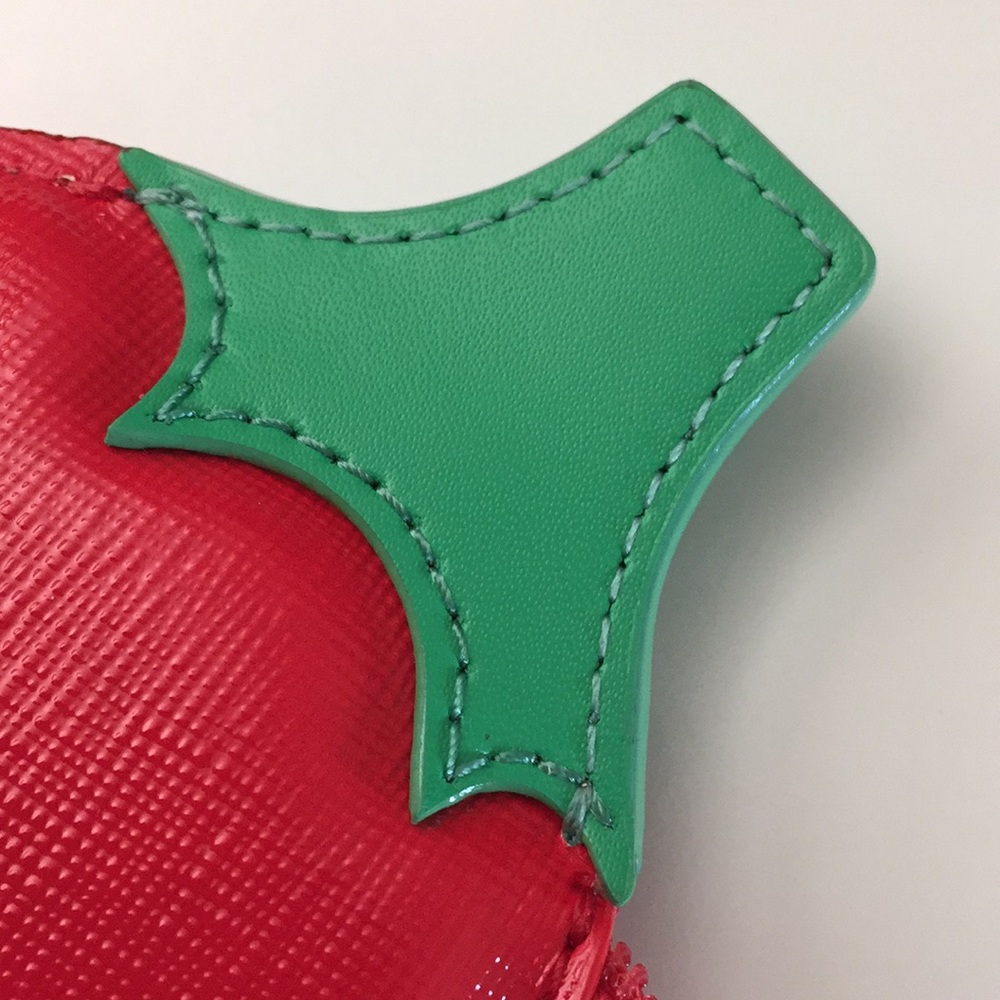 NWT Kate Spade Red Leather Chili Pepper Coin purse Wallet Keychain FOB Bag Charm - Picture 7 of 7